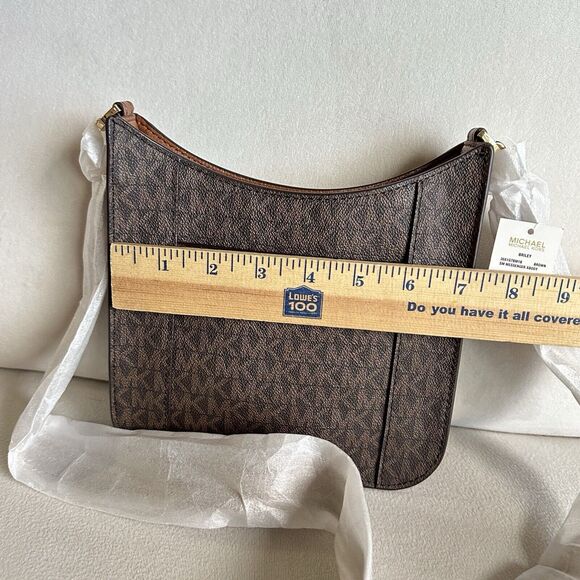 Michael Kors Briley Small Brown Messenger Crossbody Shoulder Handbag Bag MK - Picture 6 of 7